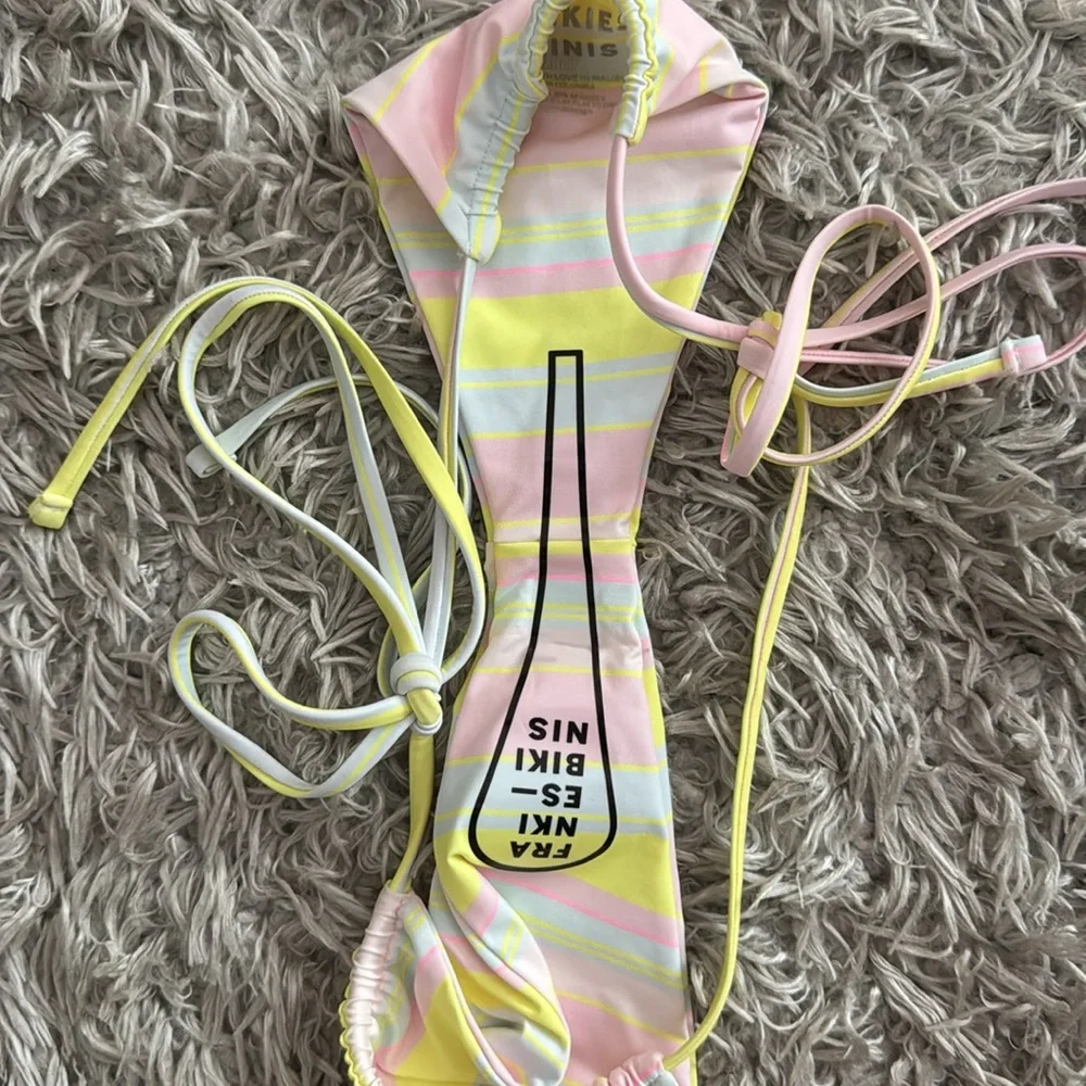 Frankie’s Bikinis Tatum Triangle String Top & Tia Bottom Bikini Set